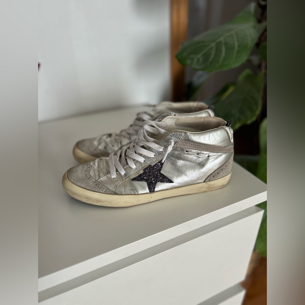 Golden Goose GOAT Mid Star 'Silver Laminated' sneakers Sz 40